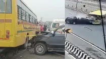 Bus accident, Delhi meerut expressway, Accident