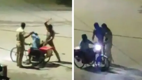 UP: Security Personnel Seen Slapping, Abusing Disabled Man On Tricycle In Deoria