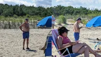 president joe biden photos on beach