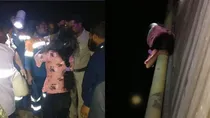 andhra pradesh 10 year old survives by clinging on to pipeline