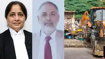 Punjab and High Court bench hearing sou moto case changed who stayed bulldozer action. 