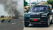 oil tanker collides with rolls royce both vehicles caught fire in haryana nuh two dead 