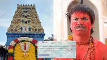 man donates 100 crore rupees cheque in visakhapatnam temple shocking bank balance viral