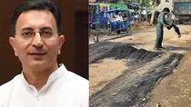 road construction in Barabanki before UP PWD Minister visit