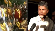 TDP supporters protested against chandrababu naidu arrest in skill development scam. 