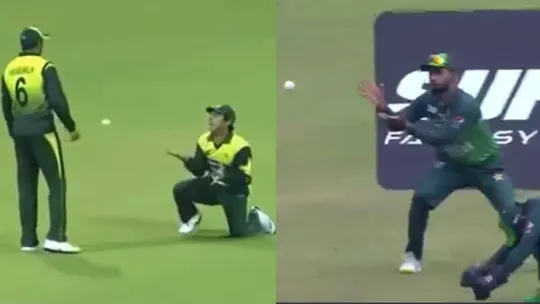 Iftikhar Ahmed dropped catch goes viral during Ind vs Pak Super 4 match