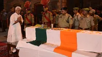 LG Manoj Sinha paid tributes to DSP Humayun Bhatt killed in Jammu Kashmir's Anantnag encounter. 