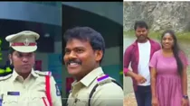 hyderabad viral video of pre wedding shoot of cop couple