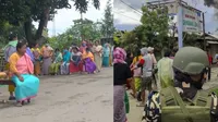 Meitei women protesters demands release of 5 UAPA accused in Manipur general strike. 