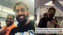 viral post of ms dhoni fan on flight 