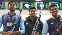 Indian 10m Air Rifle men's team won gold medal and made a world record in Hangzhou Asian Games 2023. 