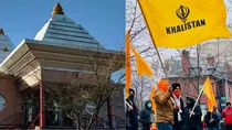 Indians in Canada flag temple vandalism Trudeau government.jpg