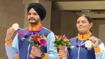 Sarabjot Singh and Divya TS won a silver medal in 10 metre air pistol mixed team event. 