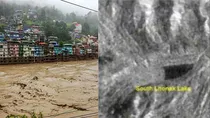 sikkim flood, isro image, flash flood