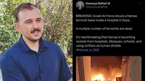 Israeli social media influencer Hananya Naftali posts about Al-Ahli Arab Hospital attack then backtracked. 