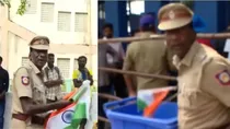 police disrespects tricolour at chepauk stadium chennai