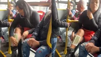 woman doing waxing in bus