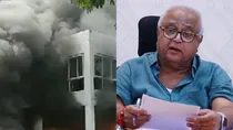 Maratha reservation agitators vandalised and set NCP MLA Prakash Solanke's residence on fire in Beed, Maharashtra.