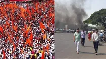 maratha reservation protestors block mumbai bengaluru highway many railway tracks torched