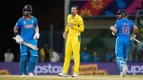 india vs australia world cup final match updates 80 runs in ten overs rohit shubhman shreyas out