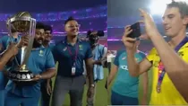 australian captain pat cummins clicked photo with ahmedabad ground staff