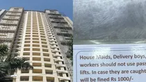 hyderabad housing society issues notice for implementing fine of one thousand rupee on servants using main lift