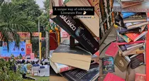 Decoration of a gate of a Literature Fest by Kirori Mal College.