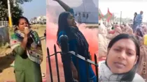 who is neelam azad parliament protest detained during farmers protest bjp congress connection