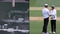 australia vs pakistan test match third umpire stuck in lift video