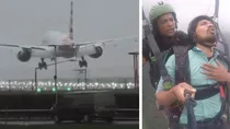 boeing 777 scary turbulent landing at heathrow airport london going viral
