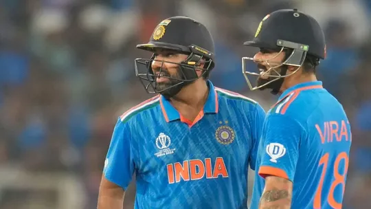 Rohit Sharma and Virat Kohli during ODI WC 2023 