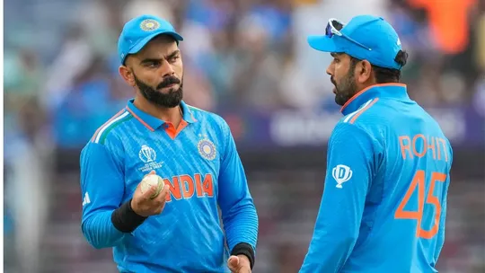 Rohit Sharma and Virat Kohli during ODI WC 2023 