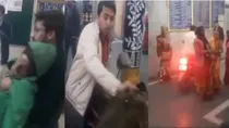 Madhya Pradesh Satna man enters hospital on bike