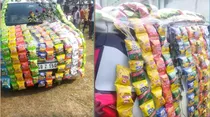 car decorated with chips kurkure viral video baraat wedding swiggy tinder reacts