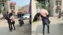 girlfriend on his shoulder