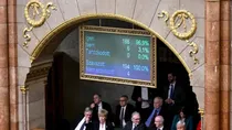 A display shows results during a vote by lawmakers in Budapest, Hungary, on Sweden's NATO membership, which was approved 188-6 [Denes Erdos/AP Photo]