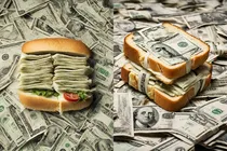 woman sandwich scam 