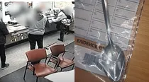 man tries rob post office cash using a metal spoon
