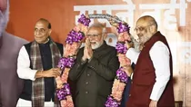 Narendra Modi with Amit Shah and Rajnath Singh