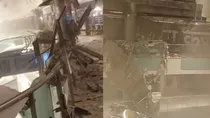 delhi ambience mall ceiling falls on escalator no injury reported