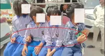 UP Amroha video of a e rickshaw school student tied with rope viral on social media 