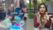 delhi metro holi reel viral video two girls detained booked obscene unlawful delhi police