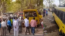 school bus overturned haryana