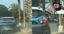 maharashtra man installed normal mirror at side view mirror in his car video goes viral on social media