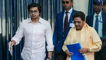 BSP supremo Mayawati with her nephew Akash Anand