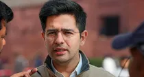 raghav chadha reached cm arvind kejriwal house for first time after eye surgery