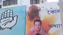 Congress president poster defaced in Kolkata