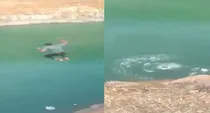 jharkhand while making a reel boy jumped into deep water from height of 100 feet