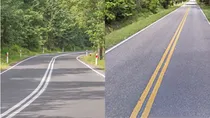 white and yellow lines on the roads