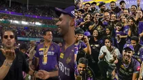 ipl final 2024 Shahrukh Khan kkr harshit rana flying kiss celebration